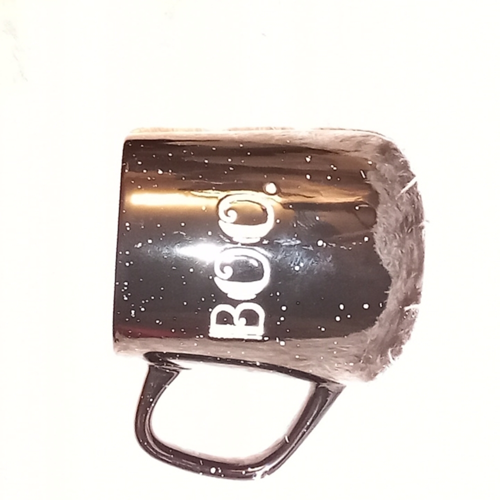 AUSTIN & ASH BLACK SPECKLED BOO MUG